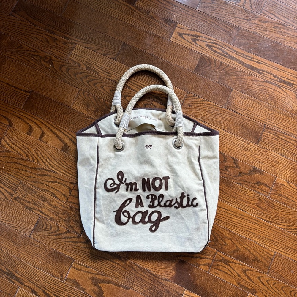Anya Hindmarch London Eco-Friendly Cream Tote Bag